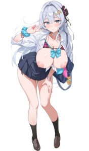 Rating: Questionable Score: 53 Tags: bikini breasts nipples open_shirt seifuku sg_(satoumogumogu) sion_alfine skirt_lift swimsuits wet User: Anonymous