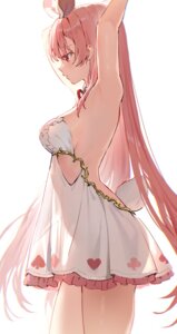 animal_ears atelier_live bunny_ears dress no_bra rosuuri rosuuri_(vtuber) see_through tail