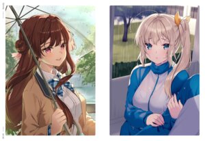 Rating: Questionable Score: 10 Tags: bra gym_uniform rosuuri see_through seifuku umbrella wet wet_clothes User: Anonymous