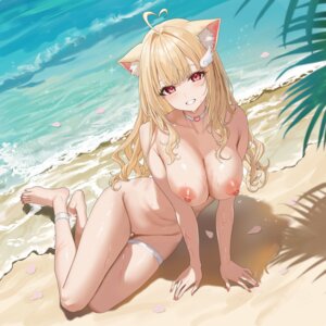 animal_ears censored garter hidis0086 kemomimi_refle! naked nekoma_karin nekomimi nipples pussy wet