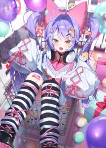 bandaid clrawing headphones heterochromia stellive tenko_shibuki