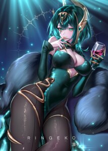 dress garter genshin_impact nefer no_bra pantyhose ringeko-chan