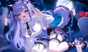 Rating: Safe Score: 36 Tags: animal_ears garter heels heterochromia indie_virtual_youtuber inumimi kiyochii see_through skirt_lift stockings tail thighhighs velsie User: Anonymous