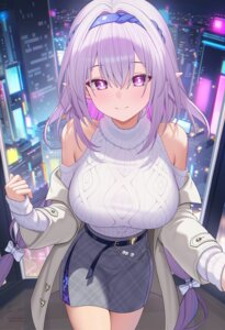 castorice fukuro_ko_(greentea) honkai:_star_rail pointy_ears sweater