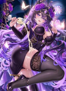 Rating: Questionable Score: 48 Tags: heels horns indie_virtual_youtuber krashena no_bra pantsu skirt_lift thighhighs unjaded wet User: Anonymous