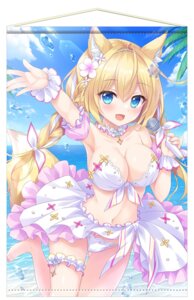 ameto_yuki animal_ears bikini garter kitsune skirt_lift spica_(ameto_yuki) swimsuits symphony_sounds tail