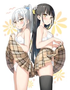 bra kantoku nagisa_(kantoku) pantsu seifuku skirt_lift thighhighs umineko_(kantoku)