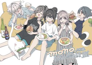 Rating: Safe Score: 10 Tags: afro akiyama_haruno amamiya_satsuki_(mono) dress kiriyama_an komada_kako megane mono_(afro) neko sake shikishima_sakurako User: himeno_nanako