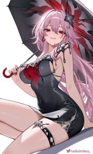 Rating: Questionable Score: 44 Tags: dress evernight garter helloimtea honkai:_star_rail march_7th no_bra skirt_lift umbrella User: Arsy