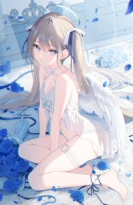 Rating: Questionable Score: 46 Tags: angel garter lingerie pantsu see_through takimi wings User: KenB
