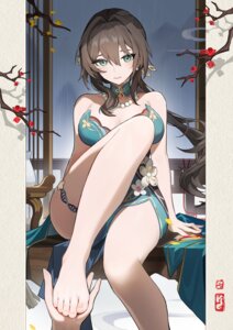 asian_clothes feet garter honkai:_star_rail kongtoulaotou no_bra ruan_mei