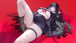chisa garter nipples no_bra nopan omone_hokoma_agm pussy see_through seifuku shirt_lift skirt_lift tattoo torn_clothes uncensored wuthering_waves