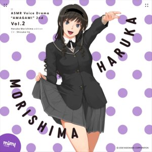 amagami disc_cover morishima_haruka seifuku skirt_lift sweater takayama_kisai