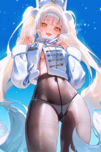 blanc_(nikke) domi_(hongsung0819) goddess_of_victory:_nikke no_bra open_shirt pantsu pantyhose see_through thong
