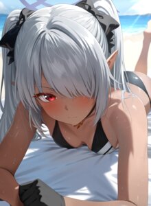 bigpicklesman bikini blue_archive halo pointy_ears shiromi_iori swimsuits wet