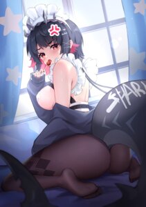 ass breasts ellen_joe feet lilpalette maid no_bra pantyhose pasties tail zenless_zone_zero
