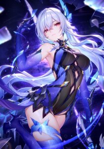 Rating: Questionable Score: 51 Tags: genshin_impact heels lightria no_bra skirk tattoo thighhighs User: VigorousMMM