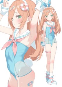 Rating: Questionable Score: 14 Tags: animal_ears bandaid bunny_ears bunny_girl erect_nipples garter kani_biimu loli minazuki_sarami see_through seifuku swimsuits tail User: himeno_nanako