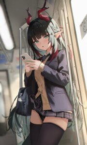 Rating: Questionable Score: 46 Tags: arknights arknights:_endfield horns pantsu pointy_ears seifuku shikyou_yoru skirt_lift sweater thighhighs wardrobe_malfunction zhuang_fangyi_(arknights) User: VigorousMMM