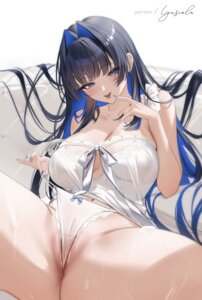 anus hololive hololive_english lingerie lyusiola ouro_kronii pantsu panty_pull pussy pussy_juice see_through skirt_lift thong undressing wet