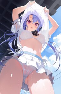 bra haku89 pantsu see_through shirt_lift skirt_lift sorakado_ao summer_pockets wet