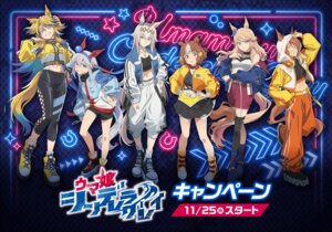 animal_ears belno_light_(umamusume) dicta_striker_(umamusume) fishnets gold_city_(umamusume) headphones obey_your_master_(umamusume) oguri_cap_(umamusume) see_through tagme tail tamamo_cross_(umamusume) thighhighs uma_musume_cinderella_gray uma_musume_pretty_derby