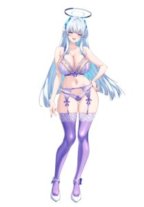 Rating: Questionable Score: 32 Tags: blue_archive bra cameltoe garter_belt halo lingerie merufena pantsu stockings thighhighs ushio_noa User: Arsy