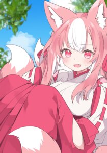 animal_ears kamiyoshi_rika kitsune miko tail