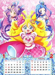 aokaze_nana calendar kimi_to_idol_precure no_bra precure sakura_uta shigure_kokoro tagme uniform