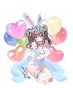 Rating: Questionable Score: 43 Tags: animal_ears breast_hold bunny_ears bunny_girl garter heels no_bra official_watermark piyopoyo see_through stockings tail thighhighs User: Spidey