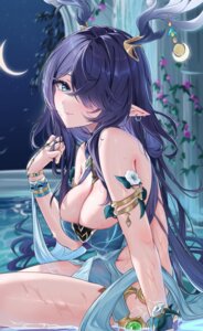Rating: Questionable Score: 55 Tags: asian_clothes genshin_impact horns lauma no_bra pointy_ears wet yonbajai User: VigorousMMM