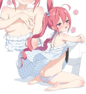 Rating: Questionable Score: 25 Tags: ass breast_hold breasts dress hazuki_watora kani_biimu loli nipple_slip no_bra pantsu panty_pull shimapan skirt_lift summer_dress wet User: himeno_nanako
