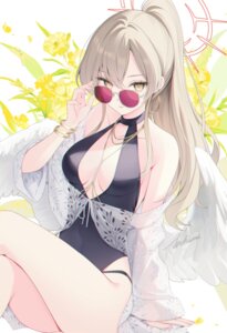 Rating: Questionable Score: 40 Tags: angel blue_archive kirifuji_nagisa megane see_through swimsuits takimi wings User: VigorousMMM