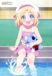 gacen_shoujo_to_ibunka_kouryuu kawamura_noa lily_baker skirt_lift swimsuits wet