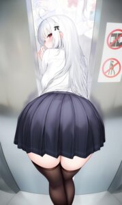 ass niliu_chahui seifuku thighhighs tokisaki_mio