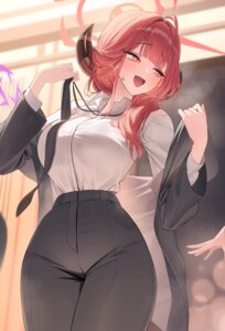 Rating: Questionable Score: 20 Tags: blue_archive bra business_suit halo horns igusa_haruka rikuhachima_aru rivet_vvrn see_through undressing User: VigorousMMM