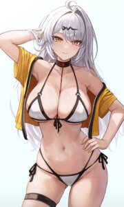 bikini garter goddess_of_victory:_nikke mookyuu9 open_shirt swimsuits yi_xuan