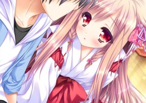 animal_ears kitsune lump_of_sugar miko mito_kohaku moekibara_fumitake tayutama tayutama_2