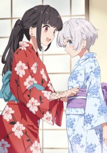 kodamazon natsume_uta shiroharu_ao tattoo watashi_no_kaidanshi_wa_ponkotsu_kawaii yukata