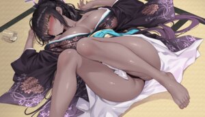 Rating: Questionable Score: 66 Tags: aoi_sakura_(seak5545) blue_archive halo kakudate_karin kimono no_bra open_shirt pantsu skirt_lift thong User: Arsy