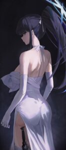 Rating: Questionable Score: 34 Tags: ass blue_archive dress halo jianjia joumae_saori no_bra stockings thighhighs weapon User: VigorousMMM