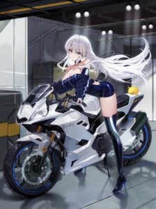 azur_lane enterprise_(azur_lane) heels leotard maanu no_bra thighhighs uniform