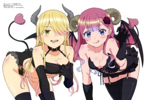 Rating: Questionable Score: 43 Tags: bra corset devil horns kim_taek-yong no_bra pantsu stockings tachibana_satsuki_(watarikunxx) tail thighhighs umezawa_makina watari-kun_no_xx_ga_houkai_sunzen wings User: drop