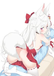 Rating: Questionable Score: 103 Tags: animal_ears ass breasts kani_biimu kitsune loli miko nipples no_bra nopan skirt_lift tail thighhighs wet User: himeno_nanako