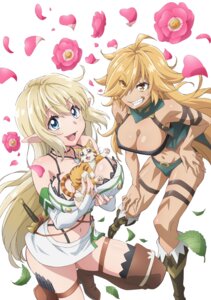 abe_tomoyuki aria_(beheneko) bra disc_cover elf garter neko no_bra pantsu pointy_ears s-rank_monster_no_[behemoth]_dakedo_neko_to_machigawarete_elf_musume_no_pet_toshite_kurashitemasu stella_(beheneko) sword tama_(beheneko) thighhighs weapon