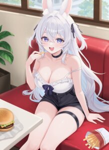 Rating: Questionable Score: 42 Tags: animal_ears bibixart bunny_ears detexted garter heterochromia indie_virtual_youtuber no_bra vaipyre User: Anonymous