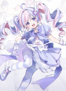 blue_archive halo pantyhose skirt_lift tagme uniform uzawa_reisa