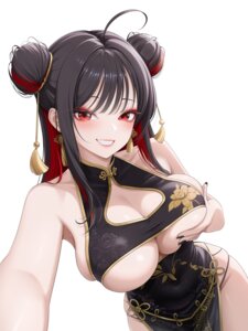 Rating: Questionable Score: 48 Tags: asian_clothes breast_hold goddess_of_victory:_nikke moran_(nikke) myomomoo no_bra selfie User: VigorousMMM