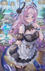 citlali genshin_impact maid no_bra see_through stockings tattoo thighhighs torino_akua waitress
