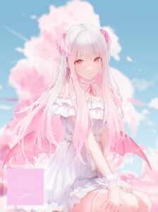 devil dress horns official_watermark ojay_tkym summer_dress thighhighs wings